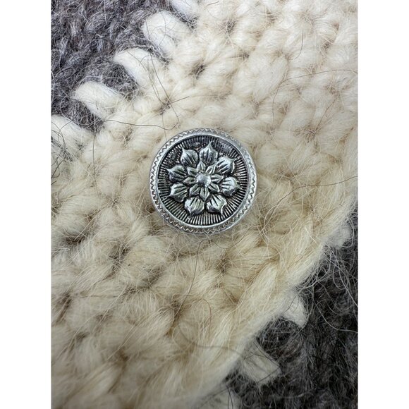 70s Icelandic Wool Lopapeysa Hand Made Lopi Cardigan Nordic Fair Isle Grey Ivory - Picture 6 of 9